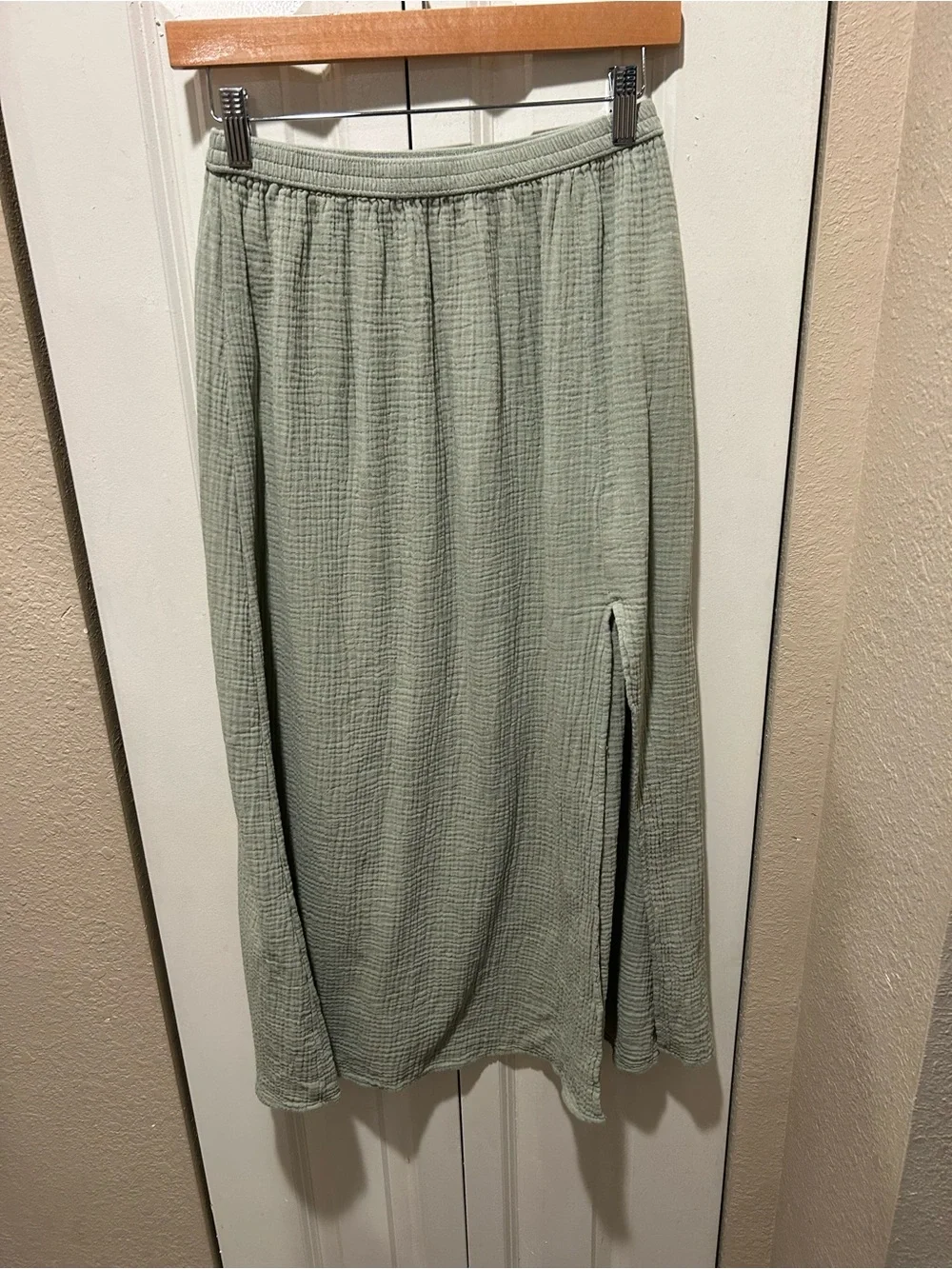 J.Crew Gauze Cotton Side Slit Skirt Sage Beachy Coastal Resort , XXS